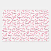 Love Xoxo Heart, lips and stripes pink white Geschenkpapier Set (Vorderseite 2)