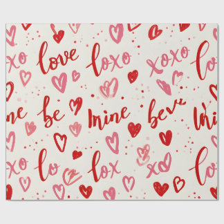 Love XOXO Heart Valentine Clam Wrapping Geschenkpapier