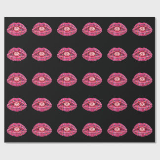 Love Ye Scottish Tartan Kiss Lips Scotland pink Geschenkpapier