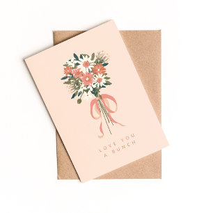 Love You a Bunch Folded Greeting Card Dankeskarte