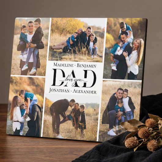 Love You Always Dad Simple Photo Collage Keepsake Fotoplatte