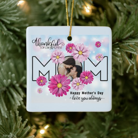  Love You Always Mom Custom Mothers Day Photo Keramikornament (Baum)