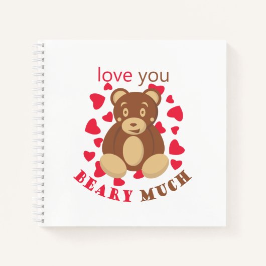 Love you beary much for Valentine's Day Notizblock (Vorderseite)