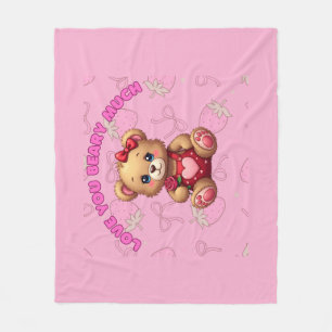 Love You Beary Much – Süßer Valentinstag-Teddybär Fleecedecke