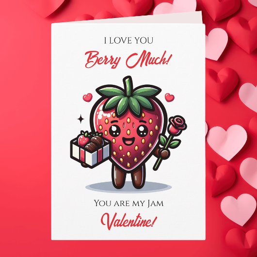 Love You Berry much | Cute Valentine's Day Pun Karte