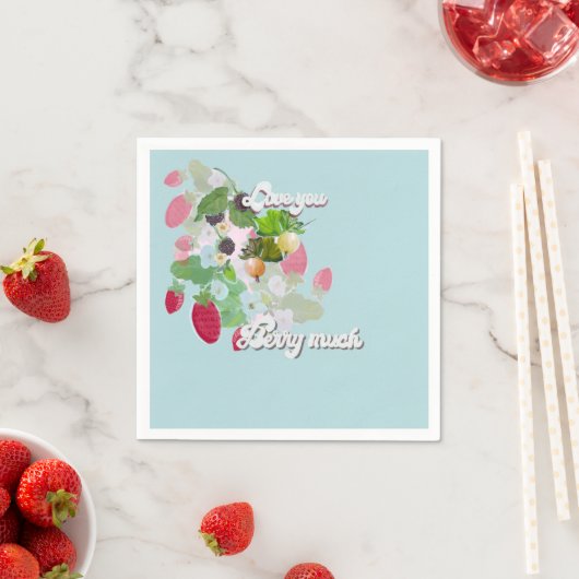 Love You Berry Much Herz-Patch Serviette (Beispiel)