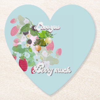 Love You Berry Much Papier Untersetzer Herz