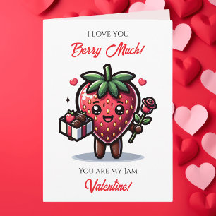 Love You Berry much Süßer Valentinstag-Spruch Karte