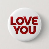 Love You – Bold Romantic Typography Button (Vorderseite)