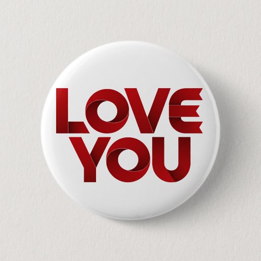 Love You – Bold Romantic Typography Button (Vorderseite)