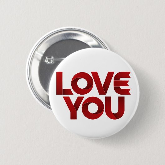 Love You – Bold Romantic Typography Button (Vorne & Hinten)