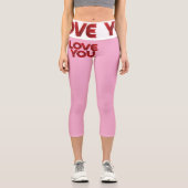 Love You – Bold Romantic Typography Capri Leggings (Vorderseite)