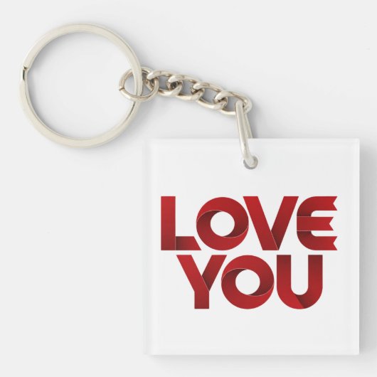 Love You – Bold Romantic Typography Schlüsselanhänger (Vorderseite)