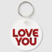 Love You – Bold Romantic Typography Schlüsselanhänger (Vorderseite)