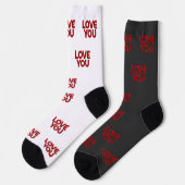 Love You – Bold Romantic Typography Socken (Linkes Detail)