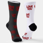 Love You – Bold Romantic Typography Socken (Gewinkelt)