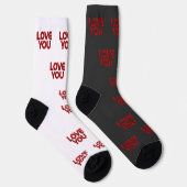 Love You – Bold Romantic Typography Socken (Rechts)