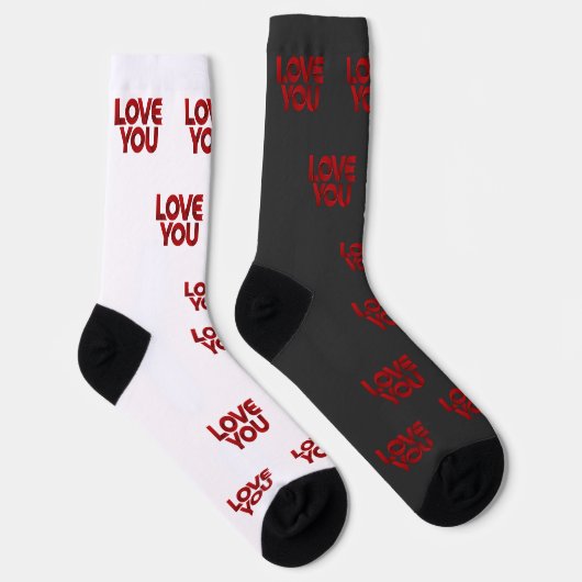 Love You – Bold Romantic Typography Socken (Rechts)