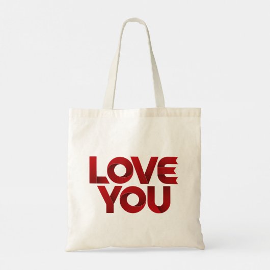Love You – Bold Romantic Typography Tragetasche (Rückseite)