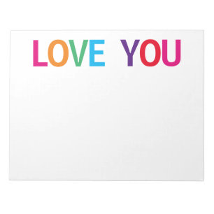Love You Bright Mehrfarbig 11 x 8,5 Notizblock