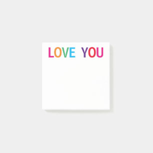 Love You Bright Mehrfarbig 3 x 3 Post-it Klebezettel