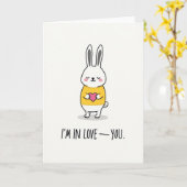 Love You Bunny Heart Card Karte (Gelbe Blume)