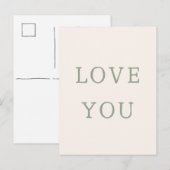 Love You Card. Postkarte (Vorne/Hinten)