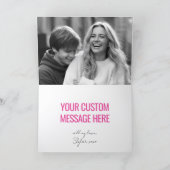 Love You Custom 2 Photo Happy Valentine's Day Pink Karte (Innenseite)