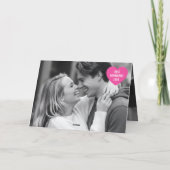 Love You Custom 2 Photo Happy Valentine's Day Pink Karte (Rückseite)