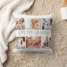 LOVE YOU Custom Name Photo Collage Throw Pillow Kissen
