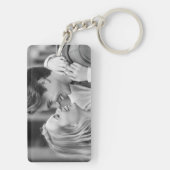 Love You Custom Photo Modern Typography Pink Black Schlüsselanhänger (Rückseite)