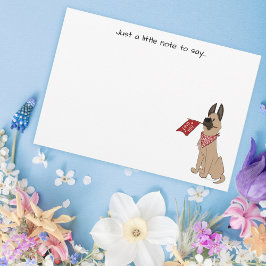 Love You Cute Dog Flat Note Card Mitteilungskarte