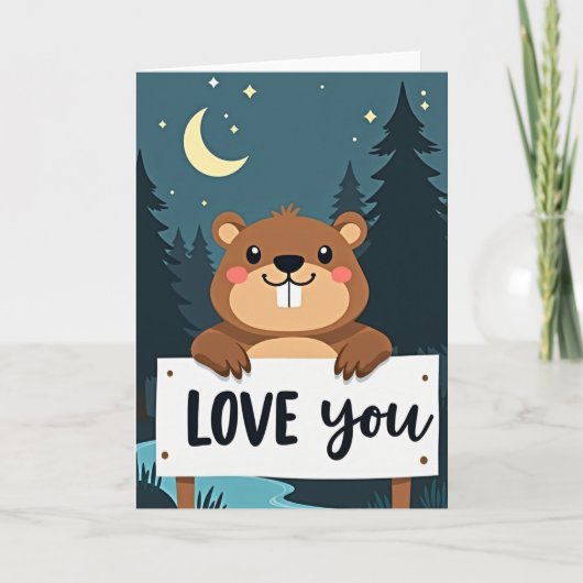 Love You Cute Forest Animal Card Karte (Vorderseite)