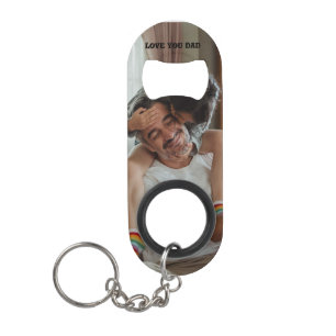 Love You dad < personalized Photo Mini Flaschenöffner