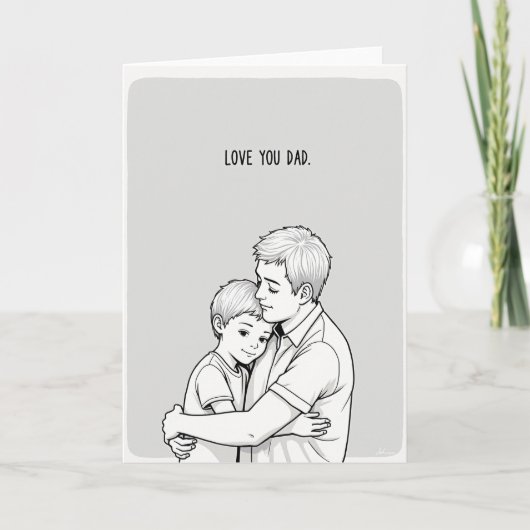 Love You Dad Simple Embrace Card Karte (Vorderseite)