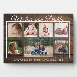 Love You Daddy Father's Day 7 Foto von Rustic Wood Fotoplatte