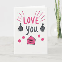Love You Daumen Hoch Fun-Karte