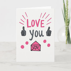 Love You Daumen Hoch Fun-Karte Karte