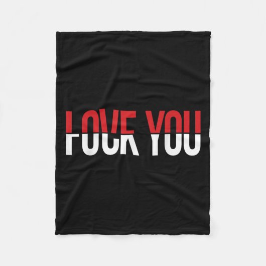 Love You Fck You Funny Meme Fleecedecke (Vorderseite)