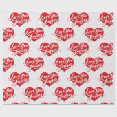 Love You Forever Heart Valentine Wrapping Paper Geschenkpapier (Flach)