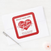 Love You Forever Valentine’s Day Candle Label Quadratischer Aufkleber (Umschlag)
