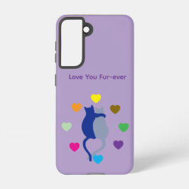 Love You Fur-ever Cat Galaxy Case – Purple Samsung Galaxy Hülle