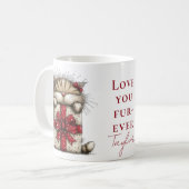 “Love You Fur-Ever” Cute Cat Gift Valentine Mug Kaffeetasse (Vorderseite Links)