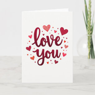 Love You gestreifte Herzen Karte
