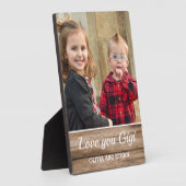 Love You Gigi Rustic Wood Grandchildren Photo Fotoplatte (Seite)