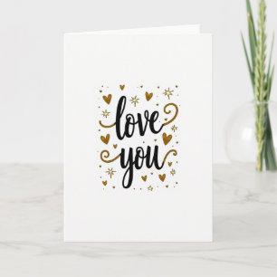 Love You Gold Star Glanzkarte Karte