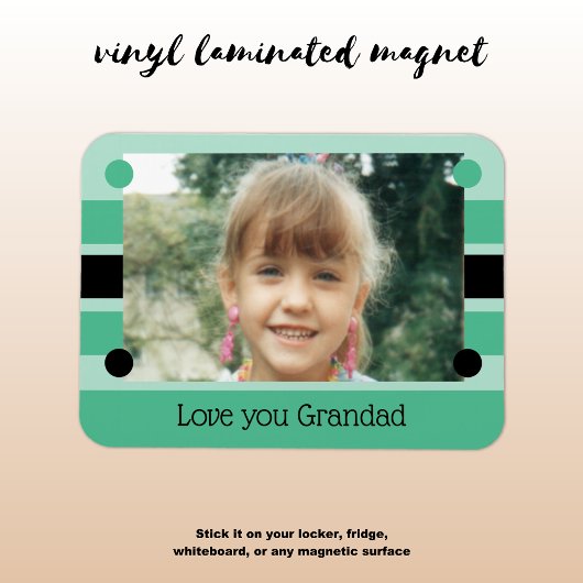Love you Grandad green and black photo Magnet