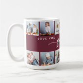 Love You Grandma 12 Photo Collage Burgundy Kaffeetasse (Links)