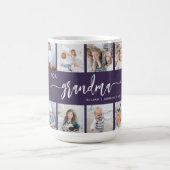 Love You Grandma 12 Photo Collage Purple Kaffeetasse (Mittel)