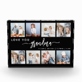 Love You Grandma 8 Photo Collage Black and White Fotoblock (Vorderseite)